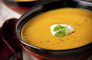 Bowl of butternut squash soup